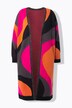Cardigan aperto dal taglio lungo in maglia fine con fantasia colorata