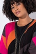 Cardigan aperto dal taglio lungo in maglia fine con fantasia colorata