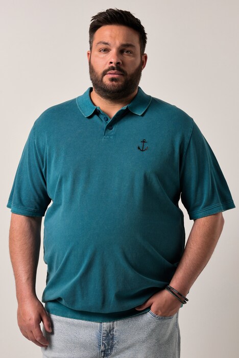 Men+ poloshirt, buikfit, korte mouw, vintage look, tot 8XL