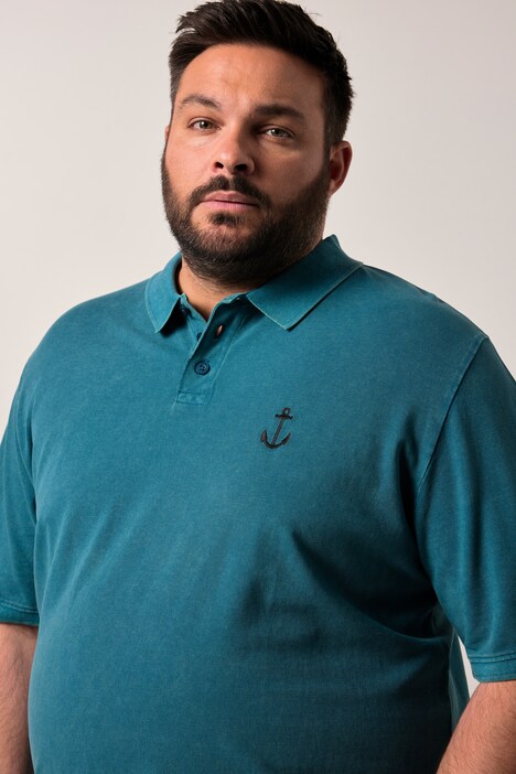 Men+ poloshirt, buikfit, korte mouw, vintage look, tot 8XL