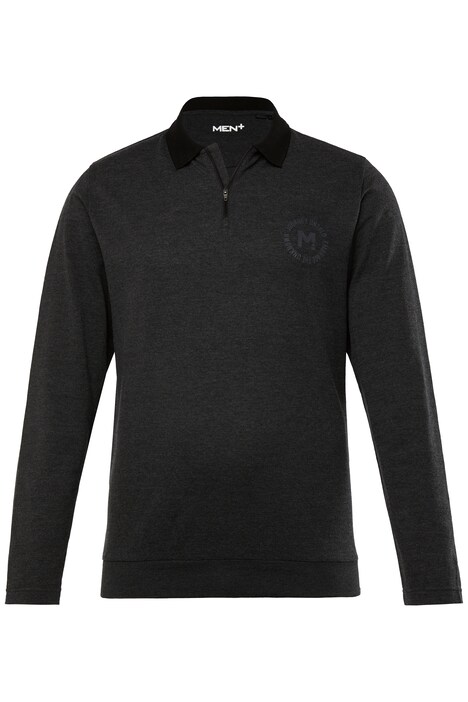 Polokošile Men+, břišní střih, dlouhé rukávy, piké, zip, do 8XL