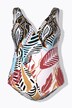 Maillot de bain avec bonnets souples, imprimé safari, décolleté en forme de cœur, matière recyclée