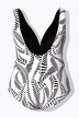 Maillot de bain avec bonnets souples, imprimé safari, décolleté en forme de cœur, matière recyclée