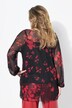 Blusa, malla, estampado floral, manga larga ancha