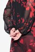 Blusa, malla, estampado floral, manga larga ancha