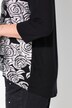 Camiseta, forma en A, estampado de rosas plateadas