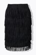 Fringed skirt with elastic waist