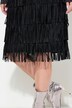 Fringed skirt with elastic waist