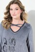 Lang T-shirt, pynteprint, kantknude