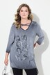 Lang T-shirt, pynteprint, kantknude