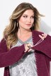 Extra long decorative neckline stitch cardigan