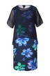 Šaty, květy, dvouvrstvé, lodičkový výstřih, krátké rukávy