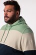 Mikina s kapucí Men+, barevné bloky, do 8XL
