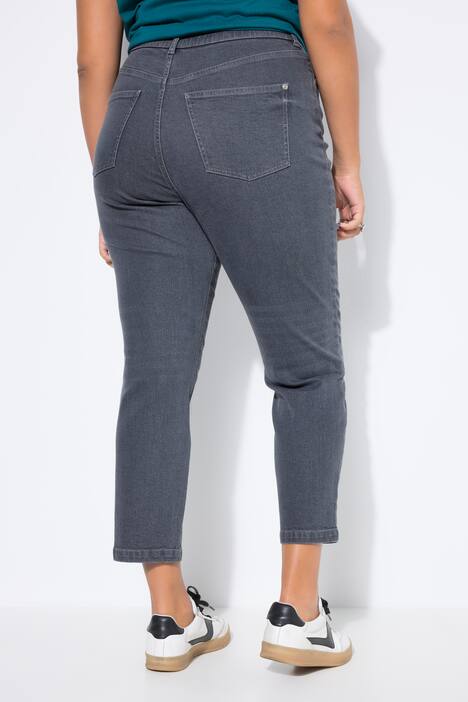 Mom jeans, wijde pijpen, siersteentjes, 5-pocket