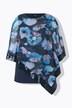 Bluse, chiffonslag, bådudskæring, 3/4 -ærmer