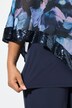 Bluse, chiffonslag, bådudskæring, 3/4 -ærmer