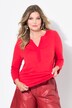 Skjortebluse, lige pasform, udskæring med chiffon