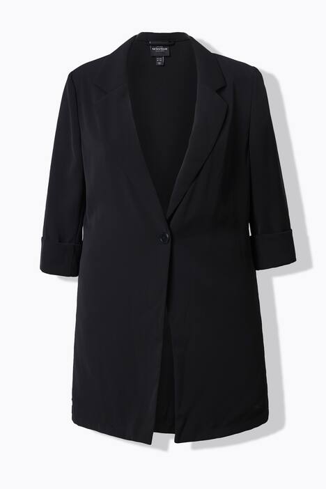 Blazer col à revers. Fermeture 1 bouton et manches 3/4