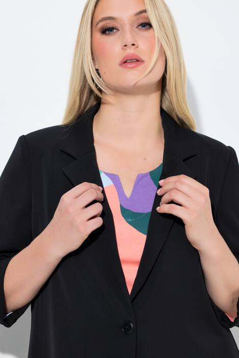 Blazer col à revers. Fermeture 1 bouton et manches 3/4