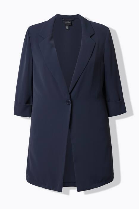 Blazer col à revers. Fermeture 1 bouton et manches 3/4