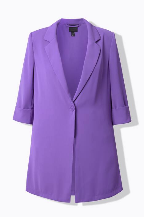 Blazer col à revers. Fermeture 1 bouton et manches 3/4