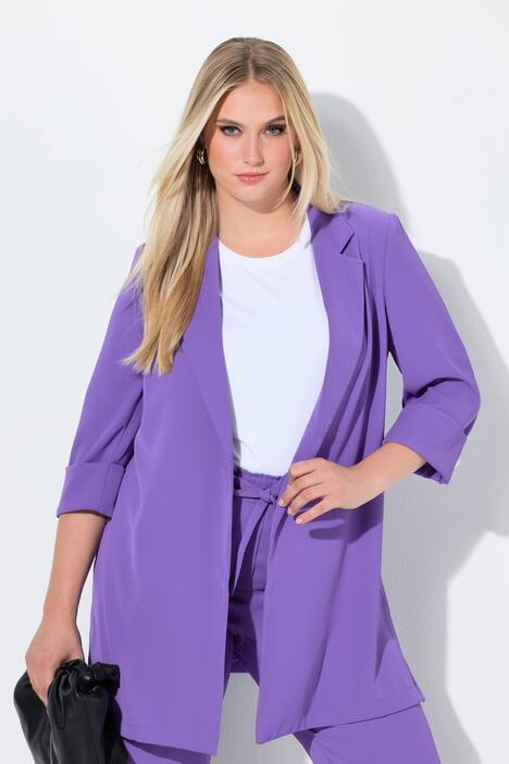 Blazer col à revers. Fermeture 1 bouton et manches 3/4