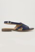 Leren sandalen, gekruiste bandjes, wijdte H