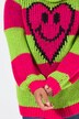 Trøje, lige pasform, blokstriber, hjerte-smiley