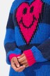Trøje, lige pasform, blokstriber, hjerte-smiley