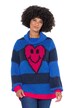 Svetr, rovný střih, blokové pruhy, srdce