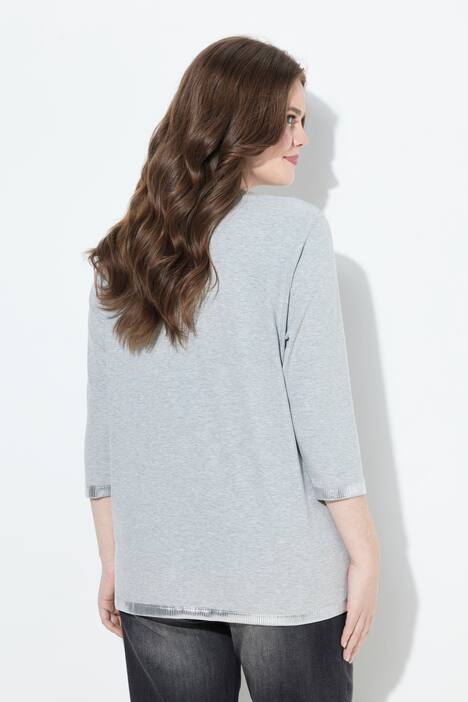 Shirt, Silberdruck, Classic, Rundhals, 3/4-Arm