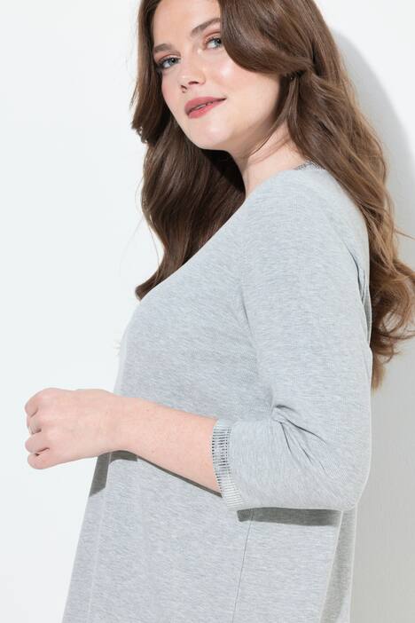 Shirt, Silberdruck, Classic, Rundhals, 3/4-Arm