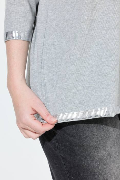 Shirt, Silberdruck, Classic, Rundhals, 3/4-Arm