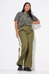 Elastic Waist Side Stripe Wide Leg Pant