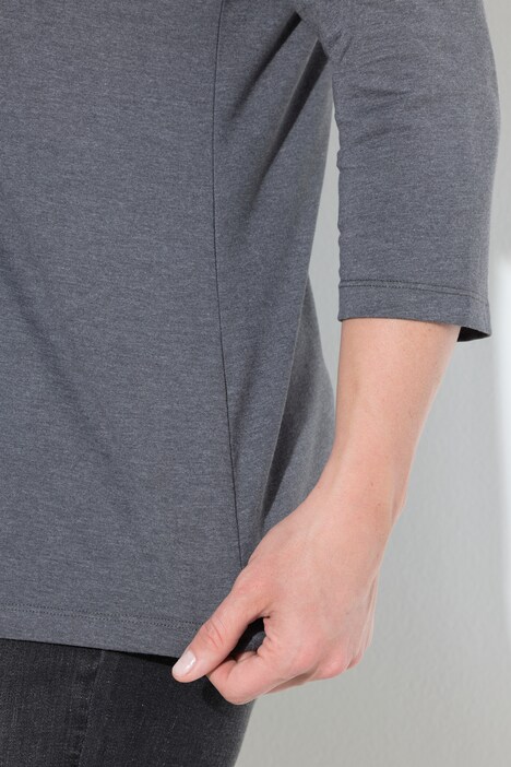 Shirt, Zipp-Brusttasche, Classic, V-Ausschnitt, 3/4-Arm