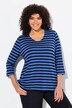 Pruhované tričko, předu dvouvrstvé, výstřih do V, 3/4 rukávy