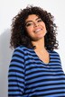 Pruhované tričko, předu dvouvrstvé, výstřih do V, 3/4 rukávy