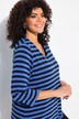Pruhované tričko, předu dvouvrstvé, výstřih do V, 3/4 rukávy