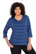 Pruhované tričko, předu dvouvrstvé, výstřih do V, 3/4 rukávy