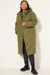 Cappotto trapuntato dal taglio oversize con cappuccio e fodera colorata