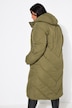 Cappotto trapuntato dal taglio oversize con cappuccio e fodera colorata