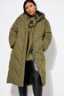 Cappotto trapuntato dal taglio oversize con cappuccio e fodera colorata