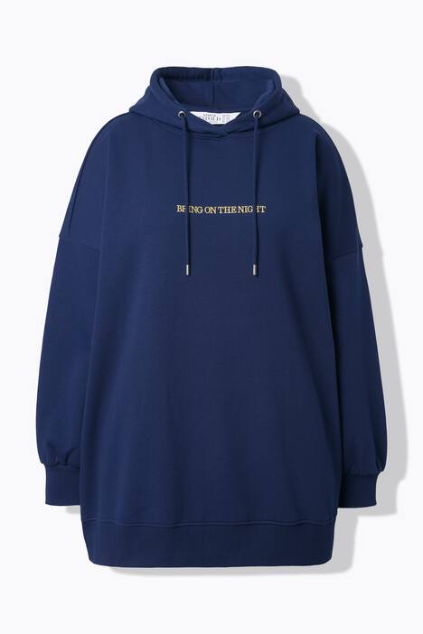Hoodie, oversized, glitter-statement, hætte