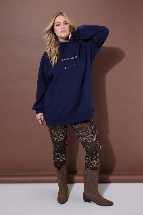 Hoodie, oversized, glitter-statement, hætte