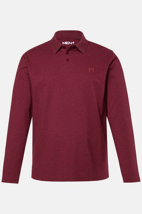 Men+ poloshirt, basic, piqué, lange mouwen, tot 8XL