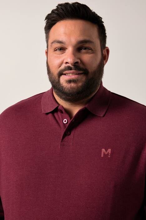 Men+ poloshirt, basic, piqué, lange mouwen, tot 8XL