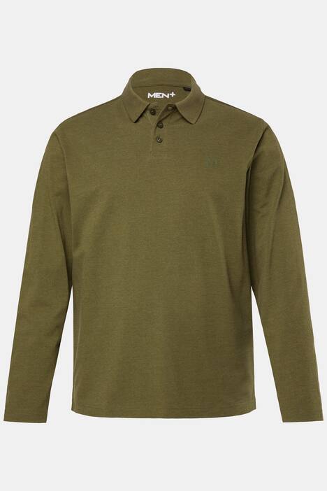 Men+ poloshirt, basic, piqué, lange mouwen, tot 8XL