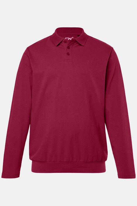 Men+ poloshirt, Buik-Fit, basic, piqué, lange mouwen, tot 8XL