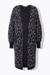 Lang cardigan, oversize, glitter-leo