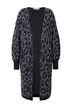 Dlouhý rozepínací svetr, oversize, třpytivý leopardí vzor